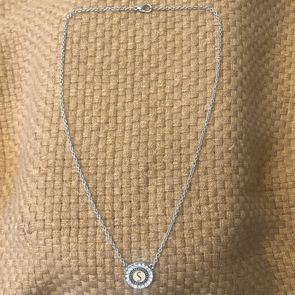 Sterling Silver Letter ‘S’ Pendant Necklace